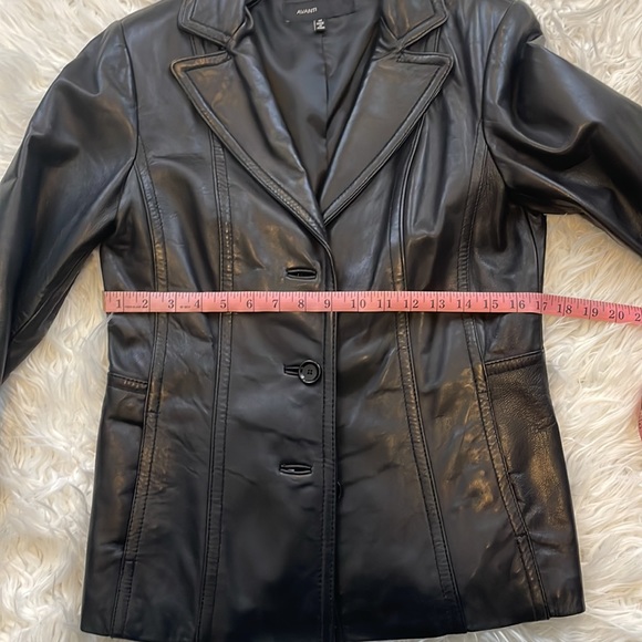 Avanti Vintage Black Leather Jacket Blazer Button Down Size Medium - Picture 8 of 10